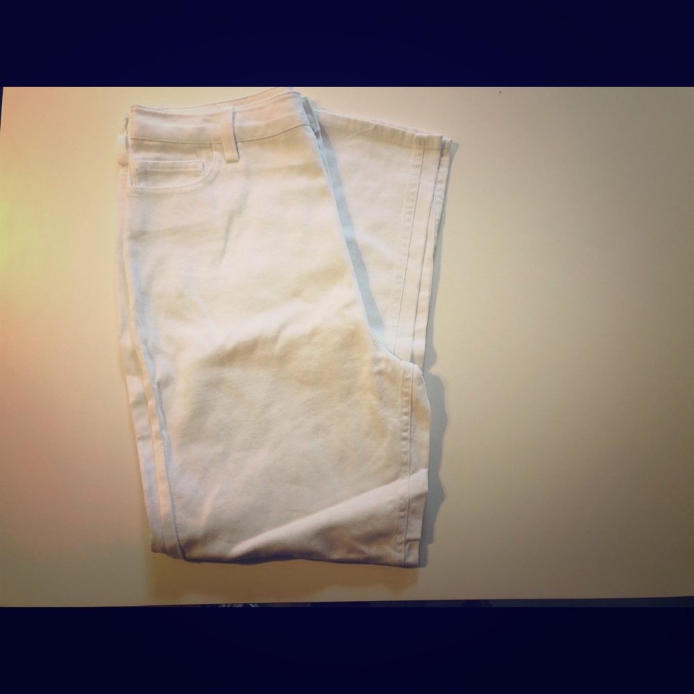 High waisted plain white Jeans